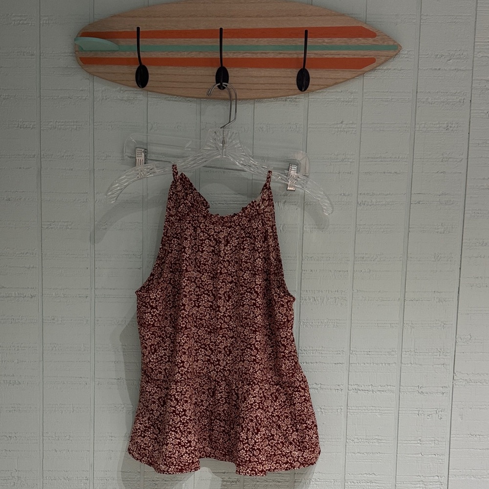 Floral Sleeveless Halter Top